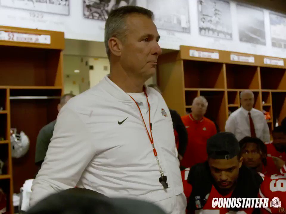 One last postgame locker room speech for @OSUCoachMeyer.
The reins are passed on to @ryandaytime.
🌹🌹🌹🌹🌹🌹🌹🌹🌹🌹🌹🌹
#GoBucks #WonTheMoment
