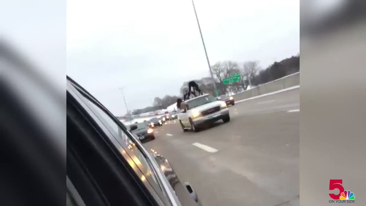 This video from a driver on Highway 40 through St. Louis yesterday shows exactly what not to do in traffic...
People "twerking" on top of an SUV while another passenger records it.
Story: https://on.ksdk.com/2M9RTOY