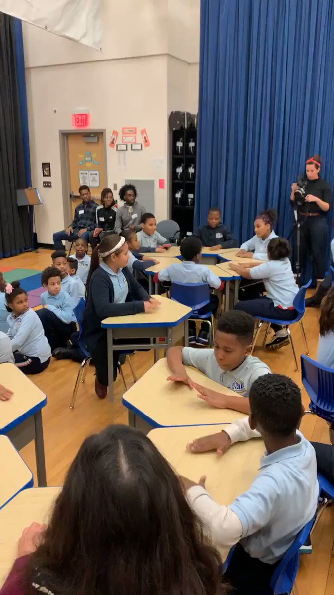 .@BRCPS 5th graders showing how they created rhythmic elements of the music they created for @AlvinAiley2 #ailey60 #celebrityseries #bostoncreates #bosarts @mass4charters