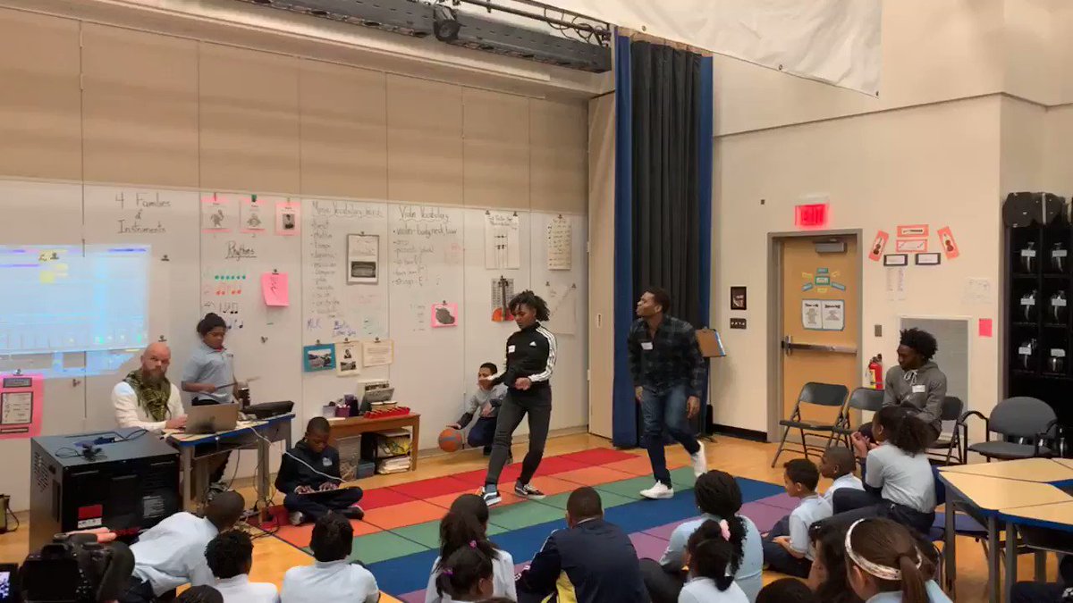 The students at @BRCPS improvised live music and dancers from @AlvinAiley2 reacted to the sounds with their movements. #bosarts #ailey60 #celebrityseries #bostoncreates #alvinailey @mass4charters