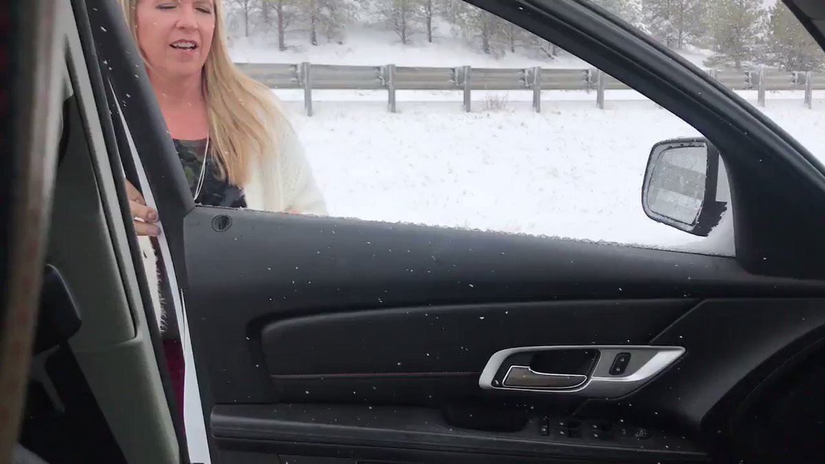 Going from Denver to Pueblo today, Wendy Gossett and her family made it to Monument - in five hours. To cheer up her kids, she started dancing on the highway to the @backstreetboys which her son clearly enjoyed.