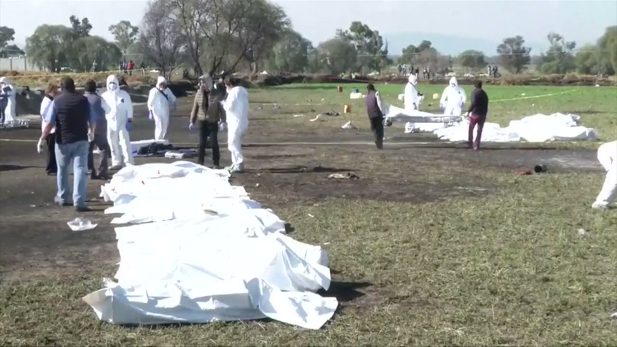 Tragic scene in Hidalgo, Mexico after a fuel pipeline blast killed nearly 66 people. @chitalomericano is at the scene for @Reuters @ReutersTV and says some bodies are so badly charred that they're 'just a pile of ash and bones':
