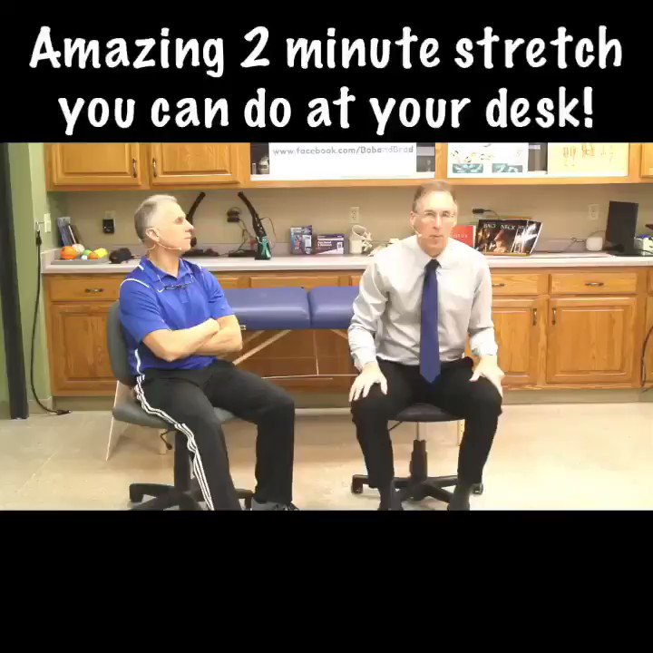 Check out today’s video clip of the day to see an amazing two minute stretch you can do at your desk! As always click the link on our homepage to see the full video!
#BobandBrad #FamousPT #healthy #fit #painfree #physicalTherapy #fitness