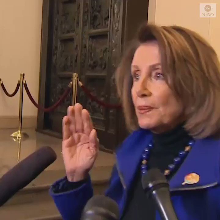 Speaker Nancy Pelosi: “We cannot have the president, every time he has an objection, to say I’ll shut down the government until you come to my way of thinking…If we hold the employees hostage now, they’re hostage forever.” https://abcn.ws/2DsTX1W