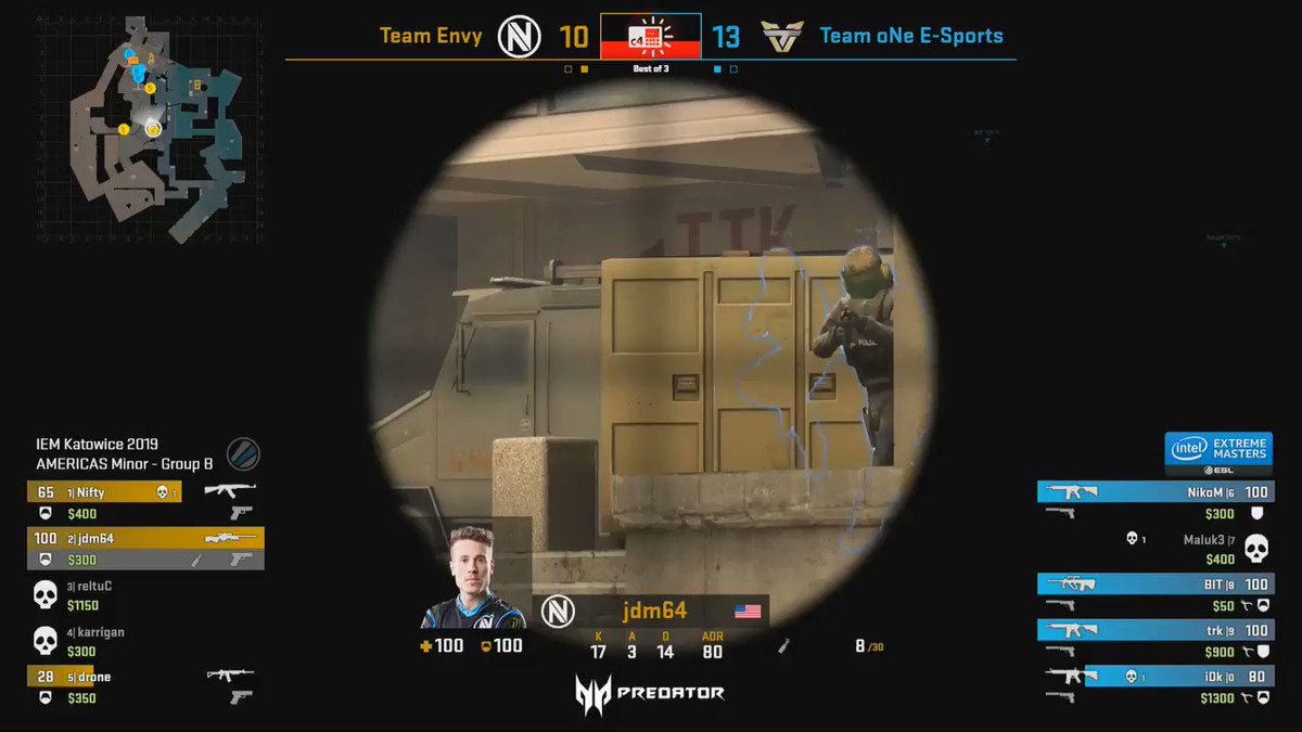 Another clutch! This time @Envy_Nifty stays keeps cool and secures the round.
https://www.twitch.tv/esl_csgob