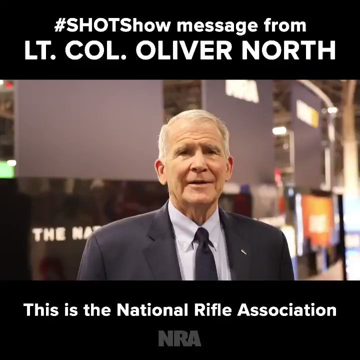 SPECIAL MESSAGE FROM @OliverLNorth! All 65,000 patriots at #SHOTShow have one thing in common – they all genuinely care about the Second Amendment. Recruit one person to join the fight! Sign up here → http://bit.ly/NRAxSHOTShow