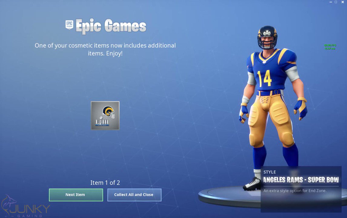 fortnite new superbowl skins which team will you root for - fortnite super bowl skins