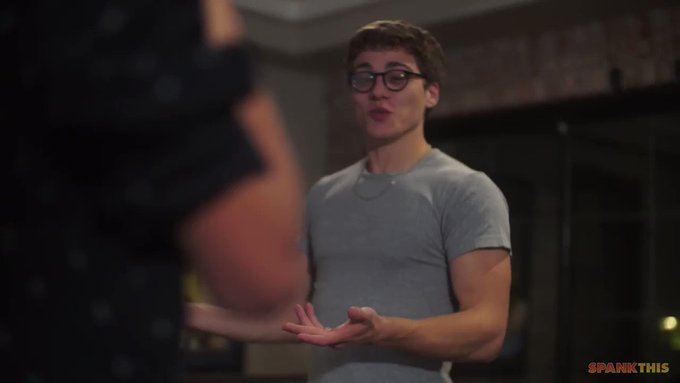 Muscle jock @MrBlakeMitchell waits up for tasty twink @TrevorHarrisXXX who took his hot rod out for a