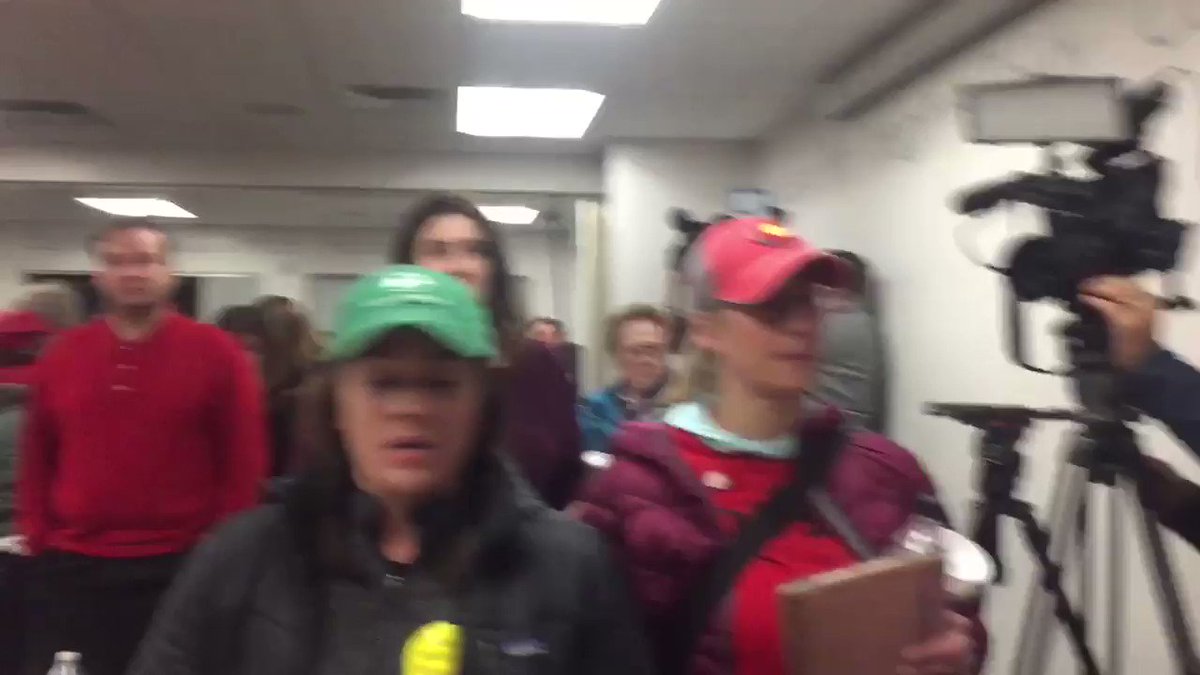 Explosive ending. Teacher crying as the file past district leaders. Strike Monday.