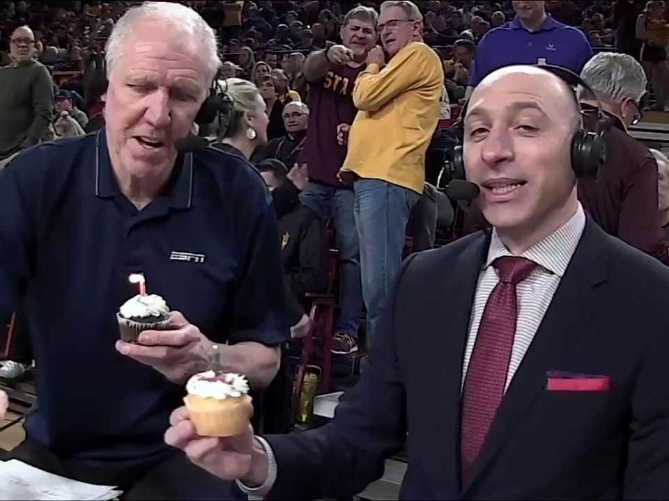 Happy 68th birthday to Bill Walton.

Here he is eating a cupcake, including the candle 