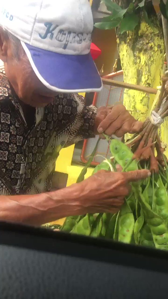 Buat para penghuni twitter yang tinggal di daerah Vila Nusa Indah 5, Bumi Mutiara, Vila Nusa Indah 3 dan sekitarnya kalo liat bapak ini tolong banget dibantu beli dagangannya. Dia jualan pete 4 10rb.. Waktu aku tanya iya dia setiap hari keliling jualan-