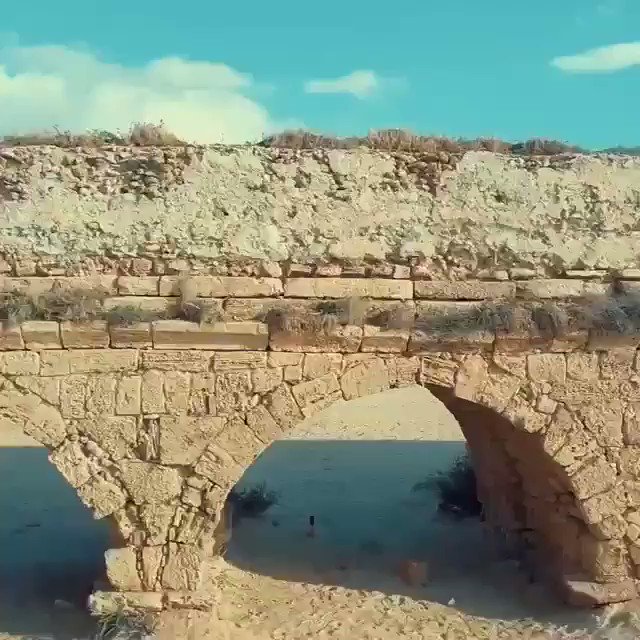These breathtaking remains are an ancient aqueduct, which carried water 25 miles to fill the baths and pools, fountains, markets, palaces and homes of Herod's Caesarea Maritima. #VisitIsrael (📹: http://instagram.com/boris.goldenberg …)