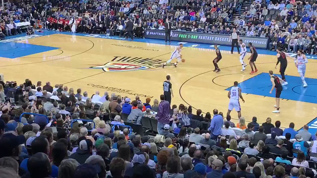 ๐ Loud City gets louder as Russ passes Wilt. #TripleDoubleKing ๐