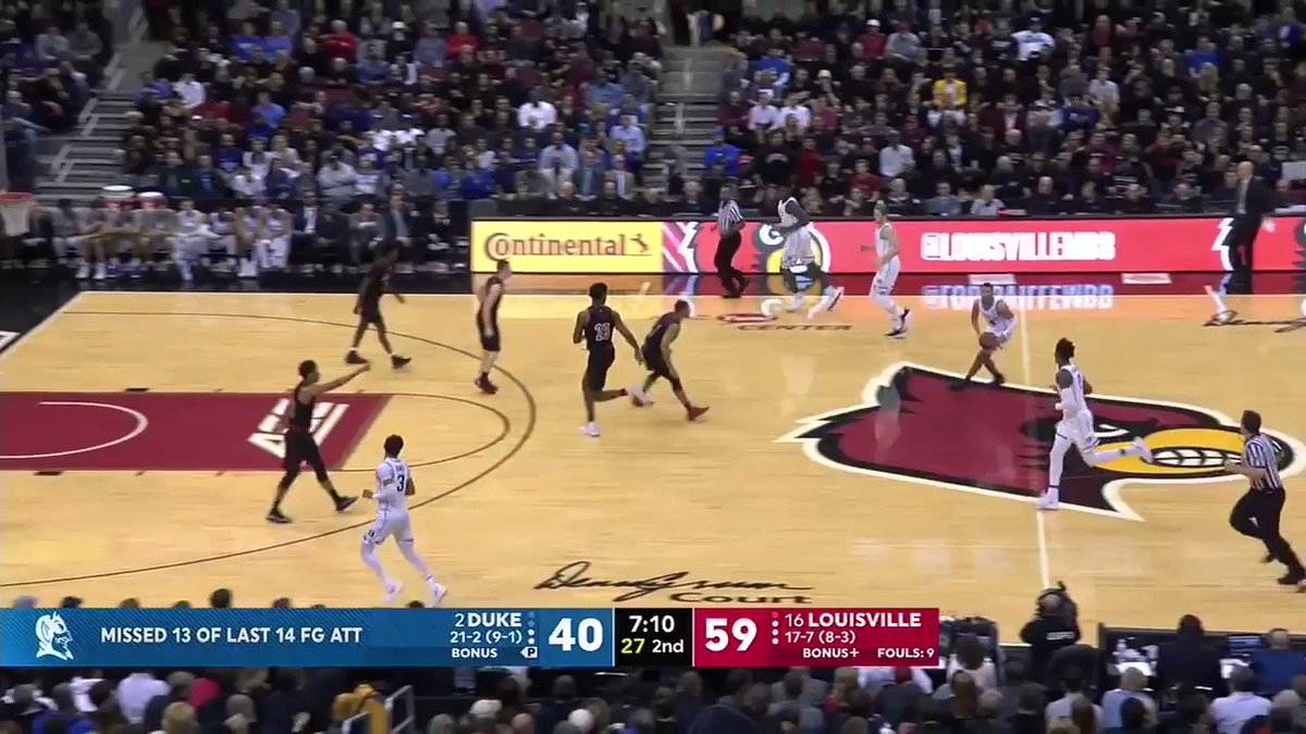 Coach K non ne aveva mai vista una così: Duke, sotto di 23 a 9'58" dalla fine, compie una rimonta storica in casa di Louisville e vince per 71-69!
16 punti di Cam Reddish (22 punti in totale) e 11 di Zion Williamson (27+12) nel 35-10 della seconda metà della ripresa.