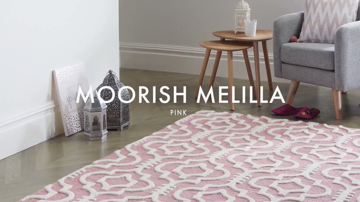 SALE Moorish Melilla Pink White 3D Thick Wool Rug in various sizes