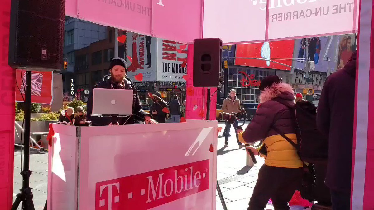 Spin around with your loved one to the music coming from #TMobileTimesSquare’s DJ booth on Duffy Square! Join @TMOTimesSquare in celebrating #ValentinesDay with fun photos, dancing, and free giveaways as we host surprise proposals and weddings throughout the day.