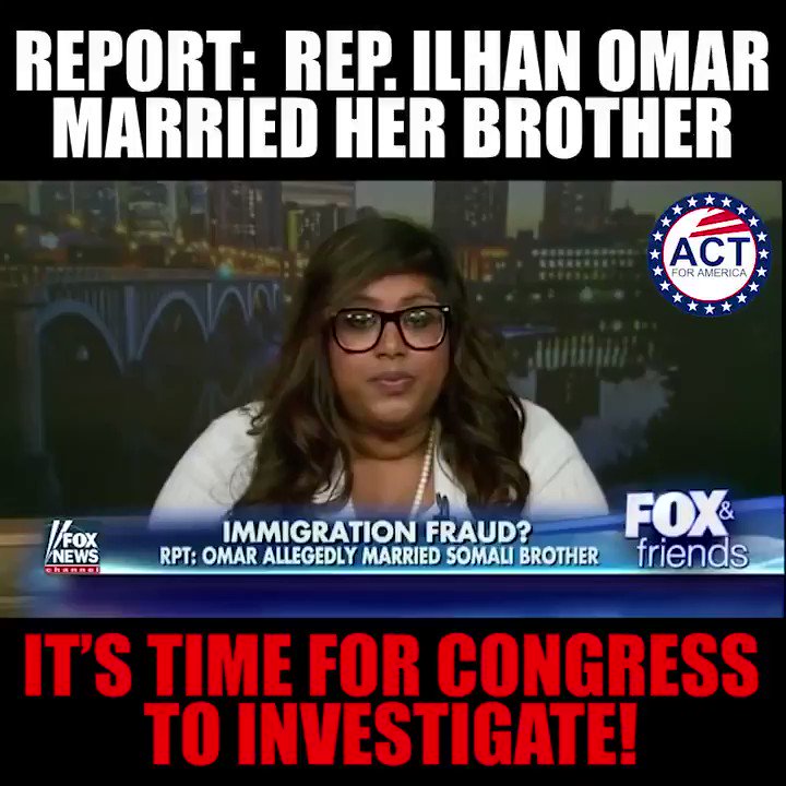 Reports have been surrounding Ilhan Omar's disturbing past for years now. It's time for Congress to investigate this matter thoroughly!
Click here to demand an investigation 👉 http://bit.ly/2SwKKih
