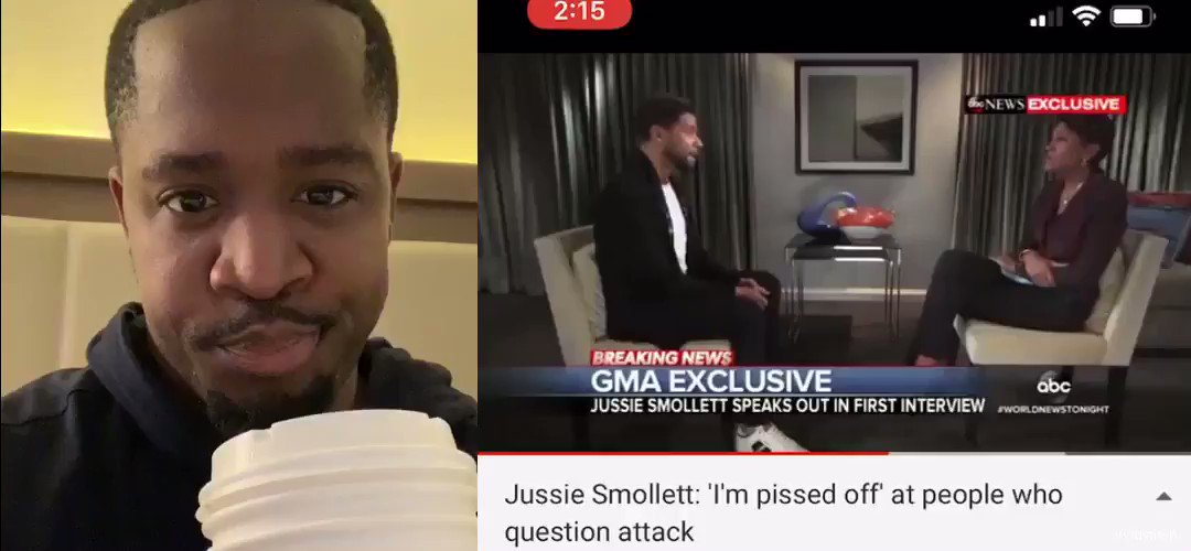 Jussie is PISSED off people don’t believe he was attacked by Trump Supporters.
The FBI should arrest him for staging hate crimes & tip off CNN first.
* Who’s with me?
* Name an award he should get for this acting ?