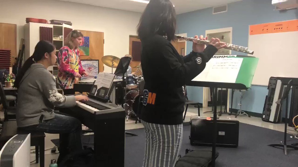 @brimmerandmay Upper School Ensemble drew a crowd during class today as the hallways were filled with their sound! Listen to them rehearse Charlie Puth, Attention! – at Brimmer And May