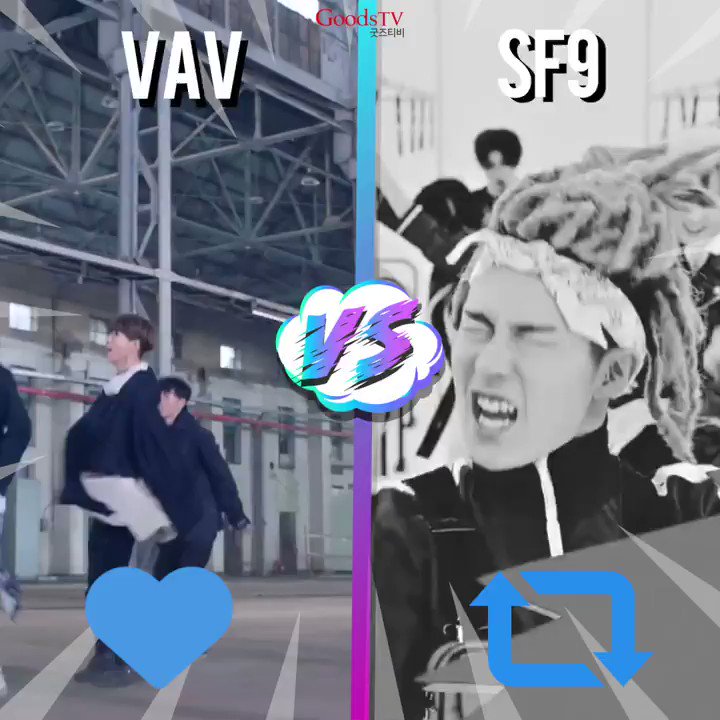 ¿Que grupo de #KPop reina en Latinoamérica?
🏆 Ronda 17 de la K-Copa GoodsTV.
🔵 'Me Gusta' para #VAV .
🔴 'Retweet' para #SF9 .
🕐 Votación Ronda 17 cierra Viernes 22 de Febrero 2019.