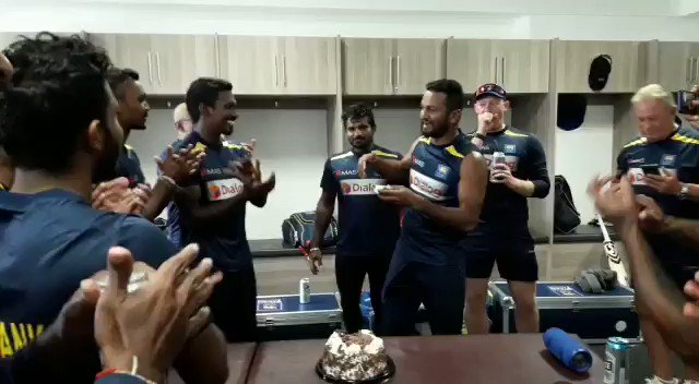 Sri Lanka Cricket team celebrating the historic Test win in South Africa #Cricket #KJP