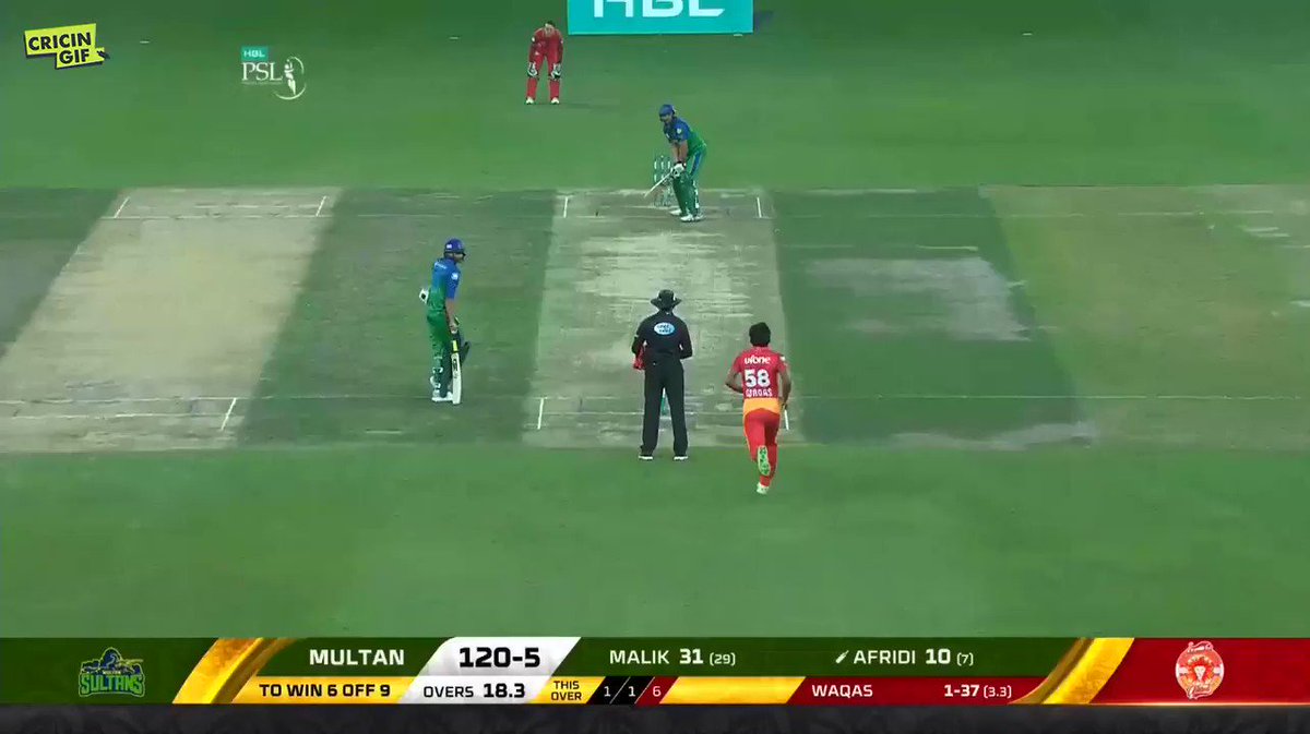 CLASSIC BOOM BOOM!
@SAfridiOfficial wins it for Multan Sultans in his very fashion. @MultanSultans win by 5 wickets
Scorecard and ball-by-ball details 👉 https://www.cricingif.com/match/5761/
#PSL2019 #IUvMS #KhelDeewanoKa #CricketForAll