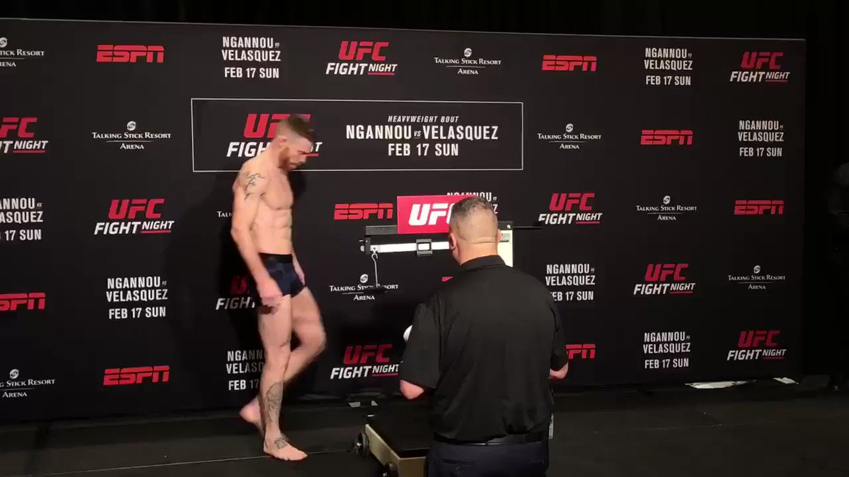The #UFCPhoenix co-main event is official after @felderpaul hits 155.5 pounds
