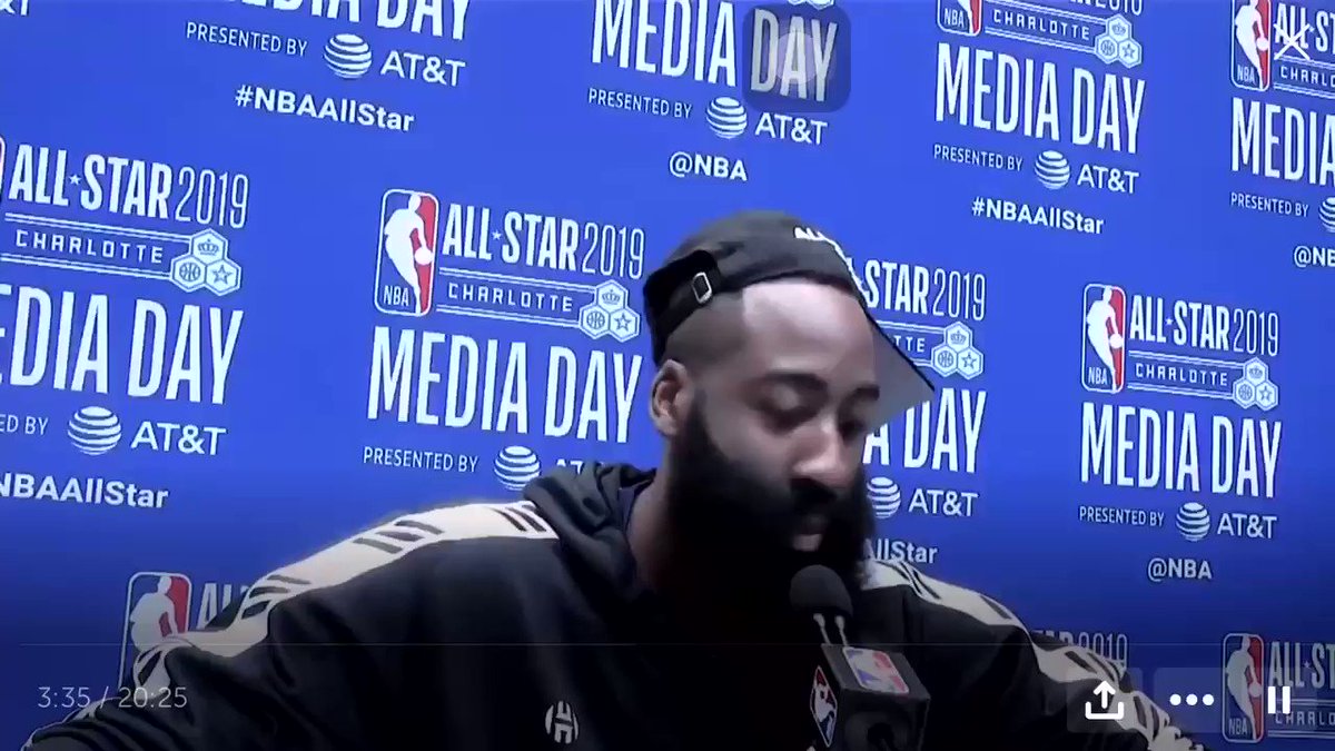 "I look at the step-back as one of those moves like the MJ fadeaway, or the sky-hook. Or even like when AI brought the killer crossover..Hopefully the move I'm doing, the step-back, and the way I create space is ahead of it's time right now.“ #Rockets