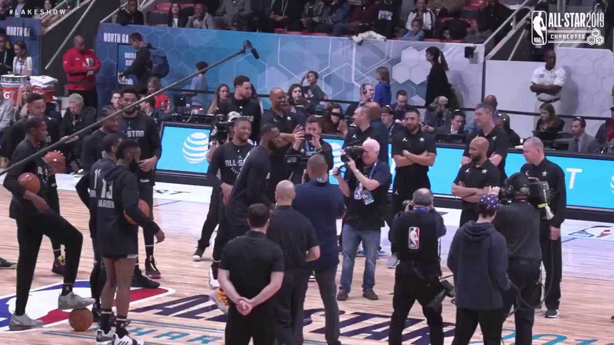 .@KingJames from half court!