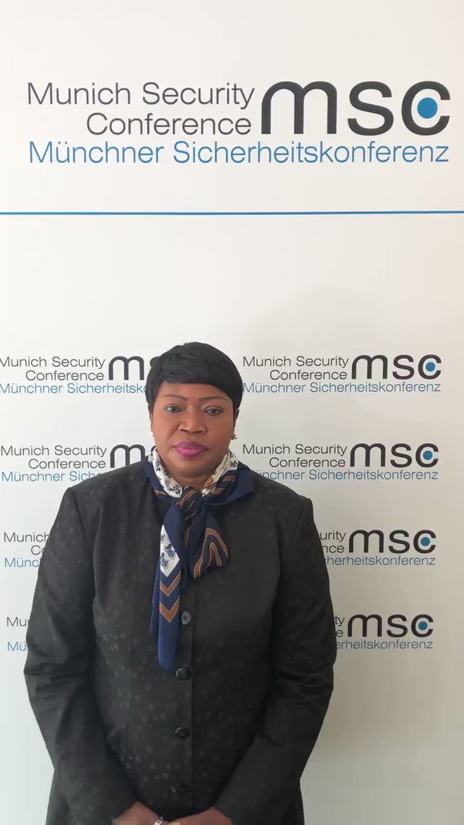 #ICC Prosecutor #FatouBensouda: 'I've also met w/t world leaders & other rep. of int. & regional organizations as well as #civilsociety to build support for my Office's operations. #Cooperation is crucially important for effective prosecution of atrocity crimes' #MSC2019