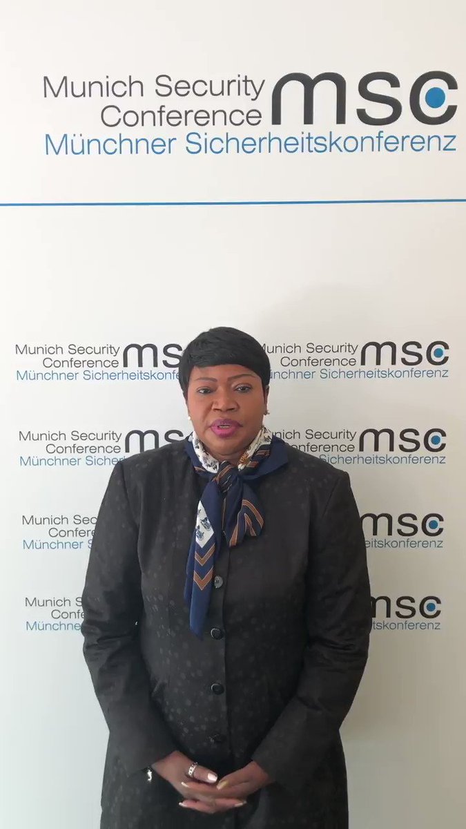 #ICC Prosecutor #FatouBensouda at #MSC2019: 'The 21st century must increasingly cultivate #global norms against #impunity for #atrocitycrimes as a key component of national and international #security' #justicematters @MunSecConf
