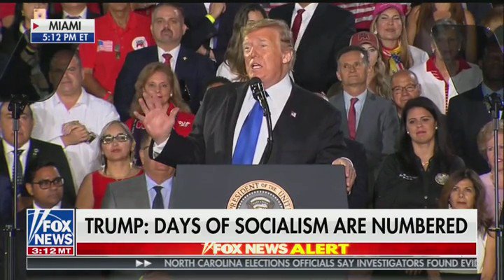 President Trump: "Socialism promises prosperity, but it delivers poverty. Socialism promises unity, but it delivers hatred and it delivers division. Socialism promises a better future, but it always returns to the darkest chapters of the past. That never fails. It always happens"