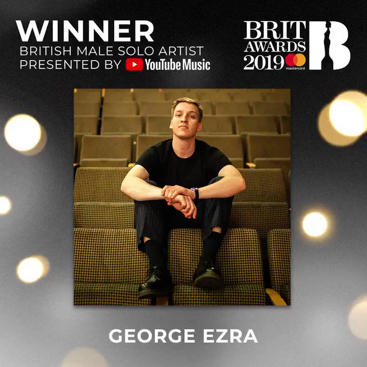 The winner of British Male presented by @youtubemusic at The #BRITs 2019 is... @george_ezra