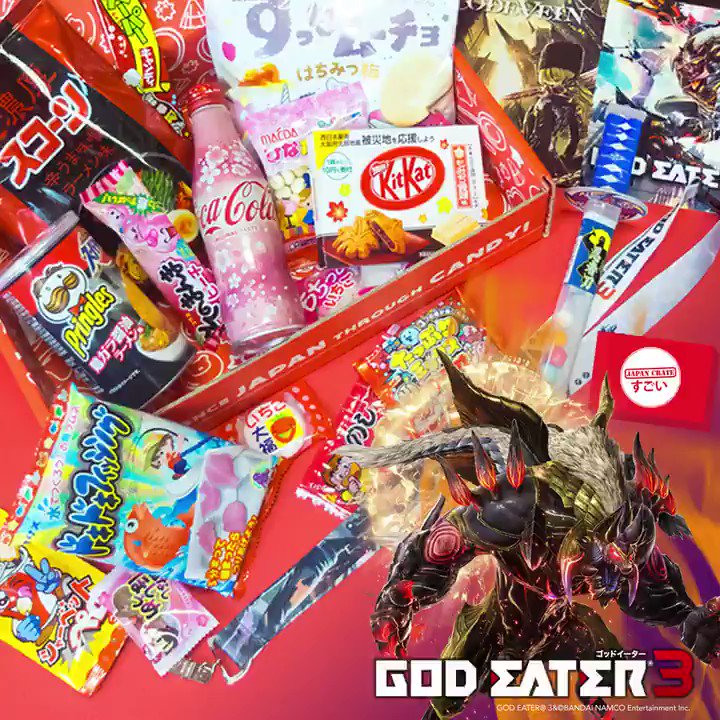 Don't miss out on March's Crate featuring Ramen Pringles, Spicy Ramen Scones, Momiji Manju Kit Kats & a #GodEater3 bonus item from @BandaiNamcoUS! Get your Premium Japan Crate today and embark on your adventure: http://japancrate.com/promo