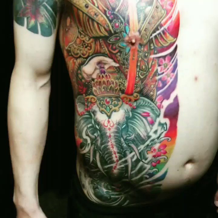 تويتر 玄門紋身刺青改圖蓋圖على تويتر 羅候騎象彩色版霧也蠻帥的 半身刺青 彰化刺青 員林刺青 玄門紋身