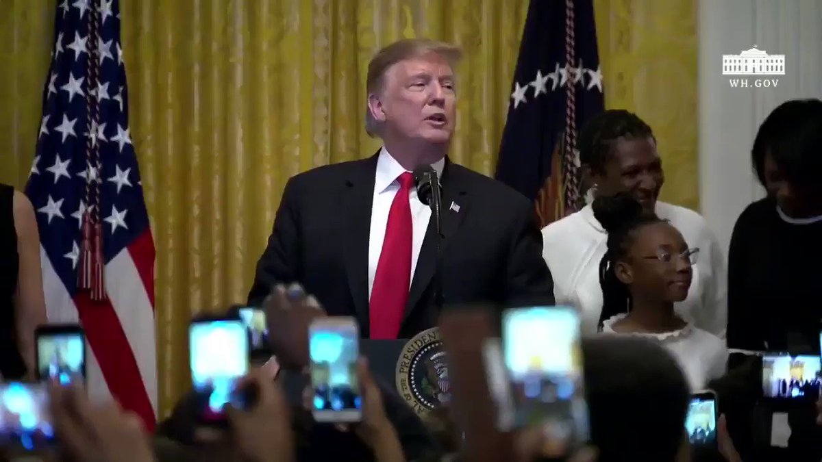 Last night, President Trump hosted a reception for National African American History month: “We are here to honor the extraordinary contributions of African Americans to every aspect of American life, history, and culture...”