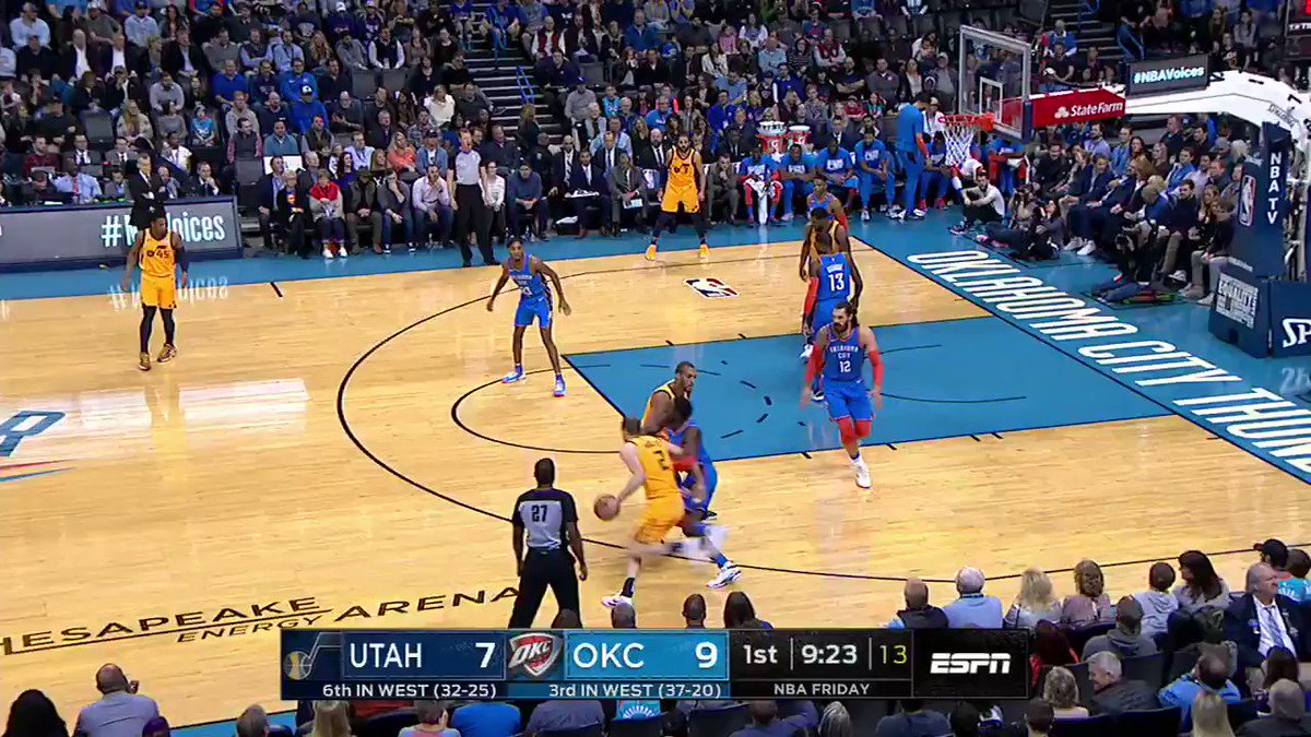 PG and Steven Adams made a business decision when Donovan Mitchell got up 💥