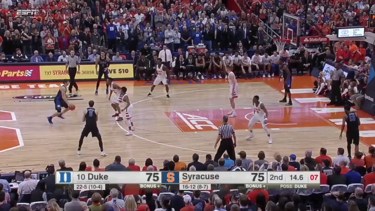 The last time Duke visited Syracuse in the Carrier Dome, THIS happened.
What will happen tonight when they meet again?