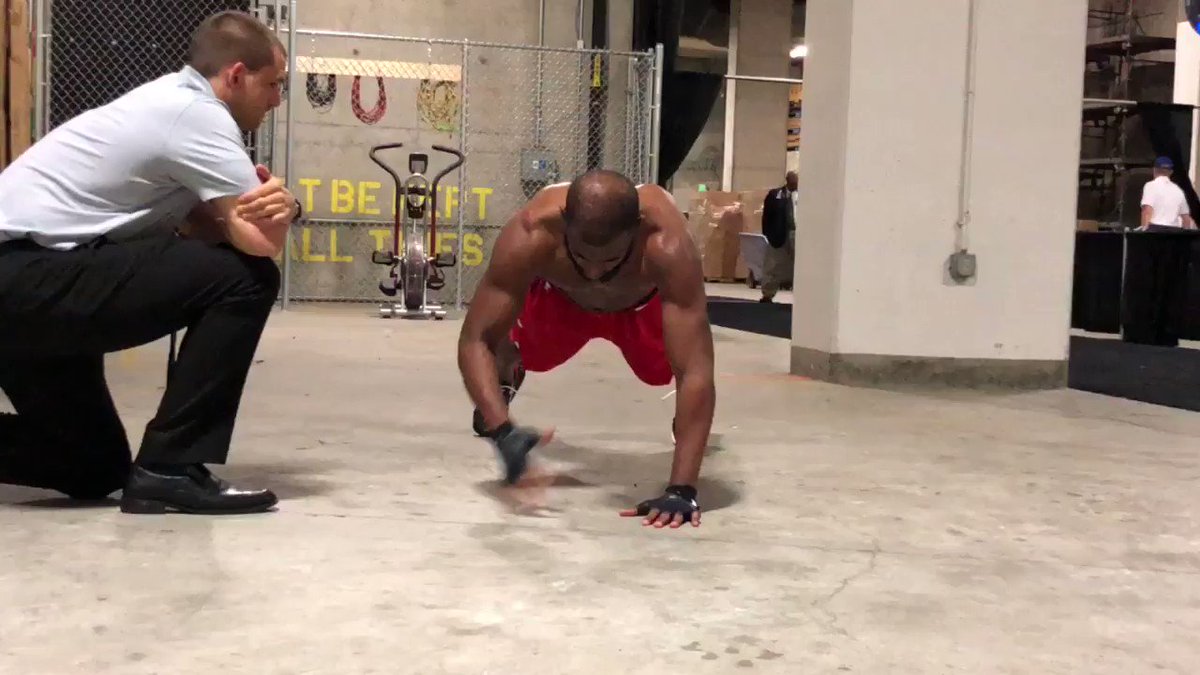 Chris Paul working out after putting up 23 PTS, 17 AST & 5 REB in the Rockets win (without Harden) against the Warriors.
Via @NBA