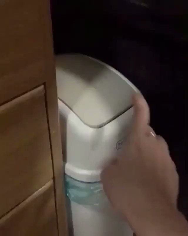 部屋に置いてあるゴミ箱・・・ゴミ箱をトントンしたら中から何か出てきたwww