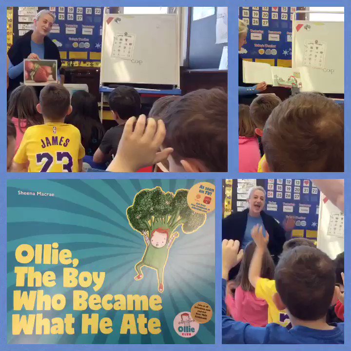 Ollie, The Boy Who Became What He Ate author @SheenaMacrae joined us at Tupper today visiting 3 classes, sharing about Healthy Foods & Super Powers! @OllieClubHQ @CBCKids Making Every Meal an Adventure! @HRCEHealthPromo