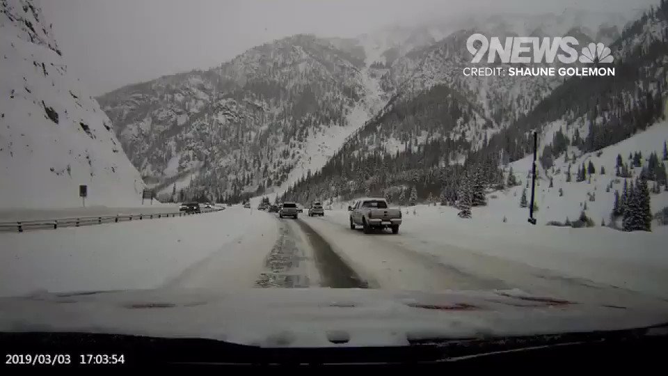 WOW! This is terrifying! Just got this video from the view of a car going eastbound on I-70 yesterday around 5 p.m. Thankfully, no cars were buried. No one was hurt. #cowx