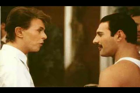 Queen and David Bowie sing "Under Pressure" (only vocals), 1981.