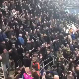 Spurs fans singing "Auf Wiedersehen" to the Dortmund fans!