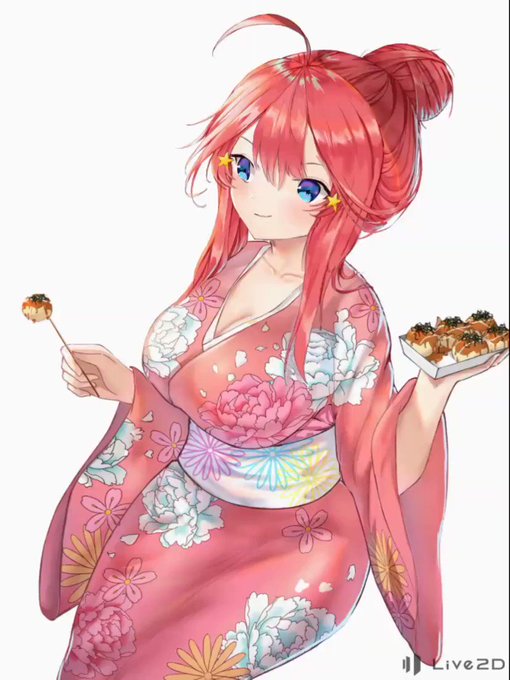 蓝天的抛物线さんがTwitterに投稿した中野五月(五等分の花嫁)のイラスト。