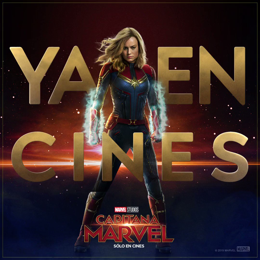 No te puedes perder #CapitanaMarvel de #MarvelStudios.
¡Ya en cines!
Compra tus tickets aquí: https://bit.ly/2V2jBAt