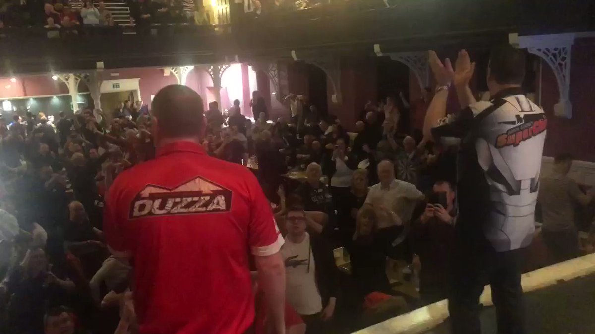 @Duzza180 does his Karaoke with @Superchin180 for @SCOTTISHDARTS2 #scotland #darts