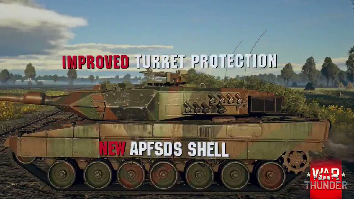 War Thunder Japan Leopard2 レオパルト2 主力戦車の一つ前の改良の近代化改修型になります 主な特徴は砲塔前部の ショト装甲 と呼ばれる楔形増加装甲ボックスです もうすぐ大型アップデート1 87でドイツが咆哮を上げます レオパルト2a5 今度