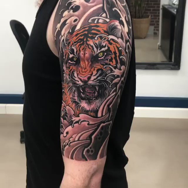 Japanese Tiger Tattoo by George Bardadim Bardadim Tattoo NYC