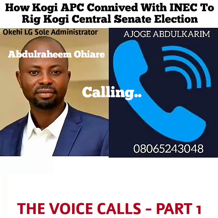 Exposed 🔥
Leaked conversation.
How Okehi LG Administrator Abdulraheem Ohiare of @APCNigeria Kogi chapter connived wit @inecnigeria staff to rig #Natasha #Akpoti Kogi Central Election.
@segalink @OfficialPDPNig @MBuhari @ProfOsinbajo @USEmbassyAbuja @anticorruption @EiENigeria